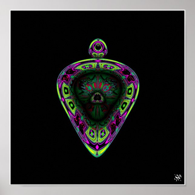 Affiche Pendentif (motif abstrait coloré - pareidolia) (Devant)