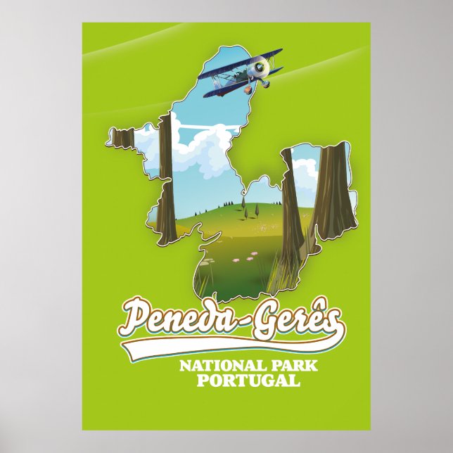 Affiche Peneda-gerês national park Portugal map (Devant)