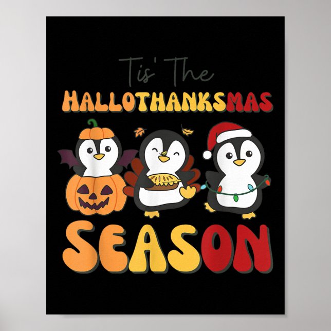 Affiche Penguin Christmas Halloween Tis' The Hallothanksma (Devant)