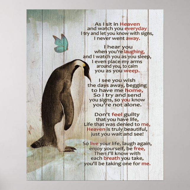 Affiche Penguin Comme Je M'Assieds Dans Les Cadeaux Mémori (Devant)