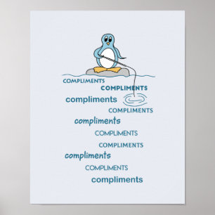 Affiche Penguin Fishing for Compliments Metaphor
