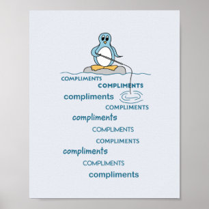 Affiche Penguin Fishing for Compliments Metaphor