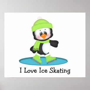 Affiche Penguin Ice Skating