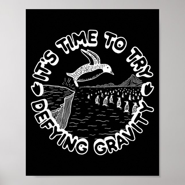Affiche Penguin It's Time To Try Defying Gravity  (Devant)