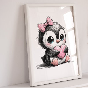 Affiche Penguin Nursery Art Kids Room Wall Art