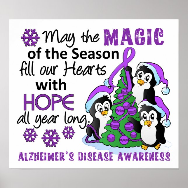 Affiche Penguins de Noël Maladie d'Alzheimer (Devant)