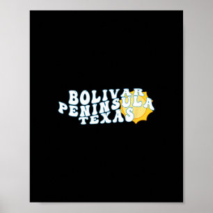 Affiche Péninsule de Bolivar Texas Tx Lever de soleil Souv