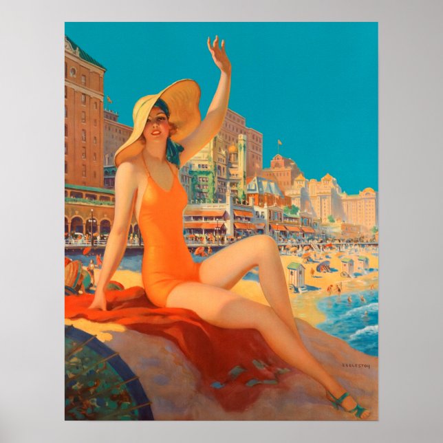 Affiche Pennsylvania Railroad - Atlantic City, 1935 (Devant)