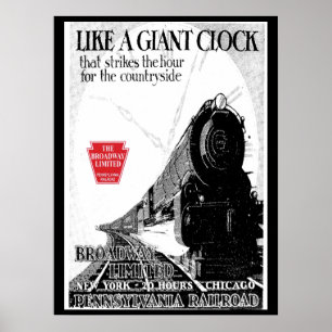Affiche Pennsylvania Railroad Broadway Limited