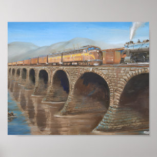 Affiche Pennsylvania Railroad sur le Rockville Bridge Post