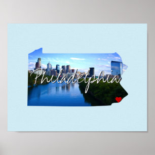 Affiche Pennsylvania State Photo insert and town name
