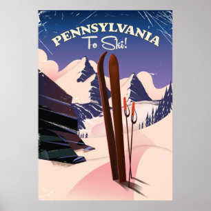 Affiche Pennsylvanie À Ski