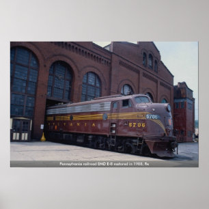 Affiche Pennsylvanie chemin de fer EMD E-8 restauré en 198
