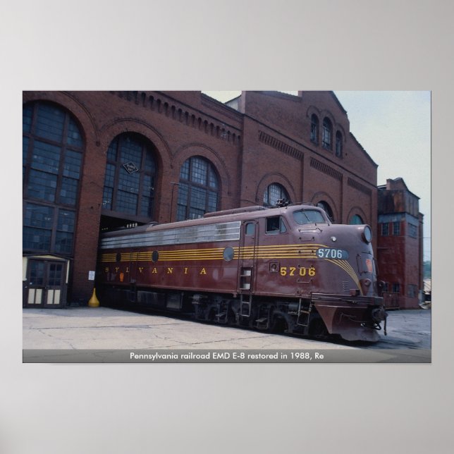 Affiche Pennsylvanie chemin de fer EMD E-8 restauré en 198 (Devant)