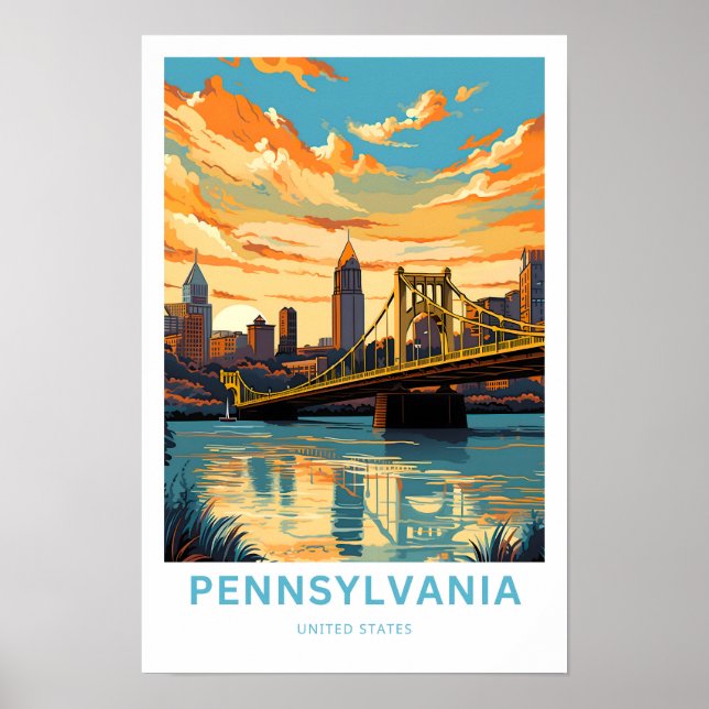 Affiche Pennsylvanie États-Unis Imprimer Voyage (Devant)