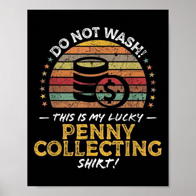 Affiche Penny Collector Funny Coin Collecte de devis Graph (Devant)