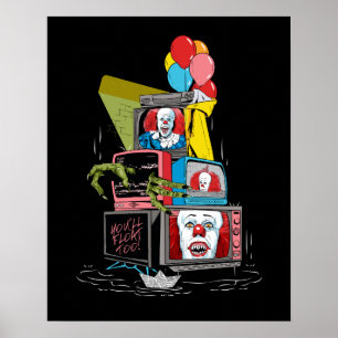 Affiche Pennywise TV Stack classique - vous flotterez trop