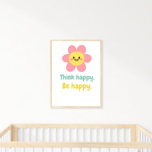 Affiche Pense Happy Be Happy, Positive Mindset Kids Print