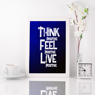 Affiche Pense Sens Vivre Positif