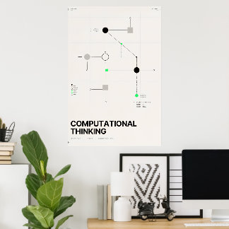 Affiche Pensée Informatique Systèmes Géométriques Abstrait