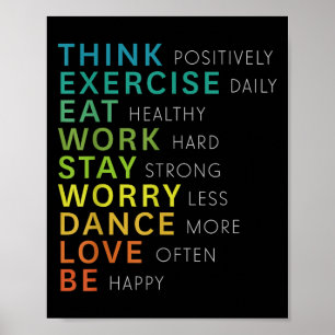 Affiche Pensée positive affirmation insrational motivation