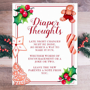 Affiche Pensées de couches Baby shower de Noël