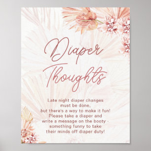 Affiche Pensées de couches de Bohême Baby shower chic arro