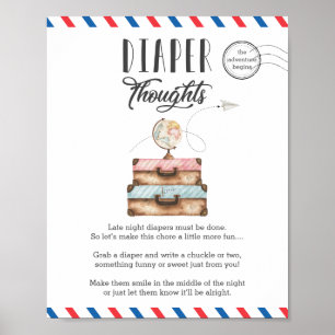 Affiche Pensées de couches tard dans la nuit Baby shower J