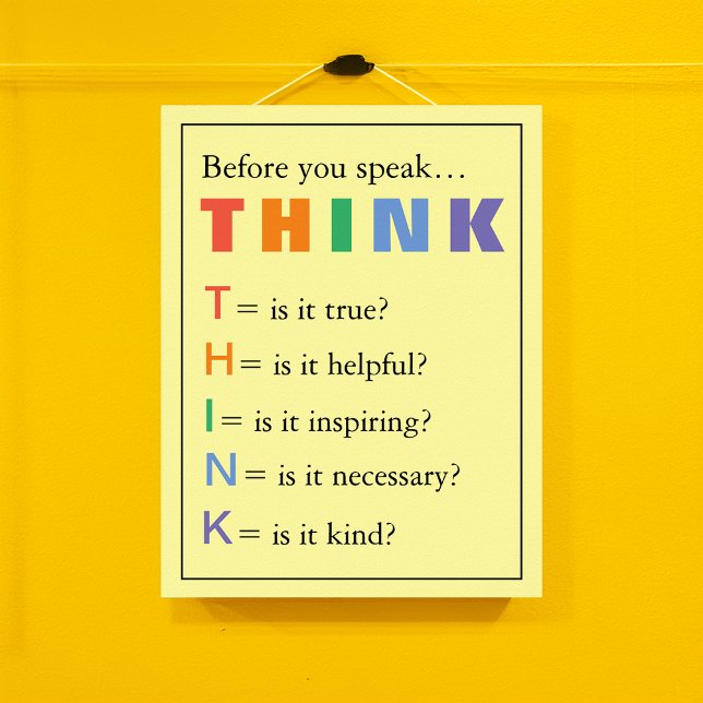 Affiche PENSER Enseignants Promotion en classe (THINK Teachers Classroom Encouragement Poster)