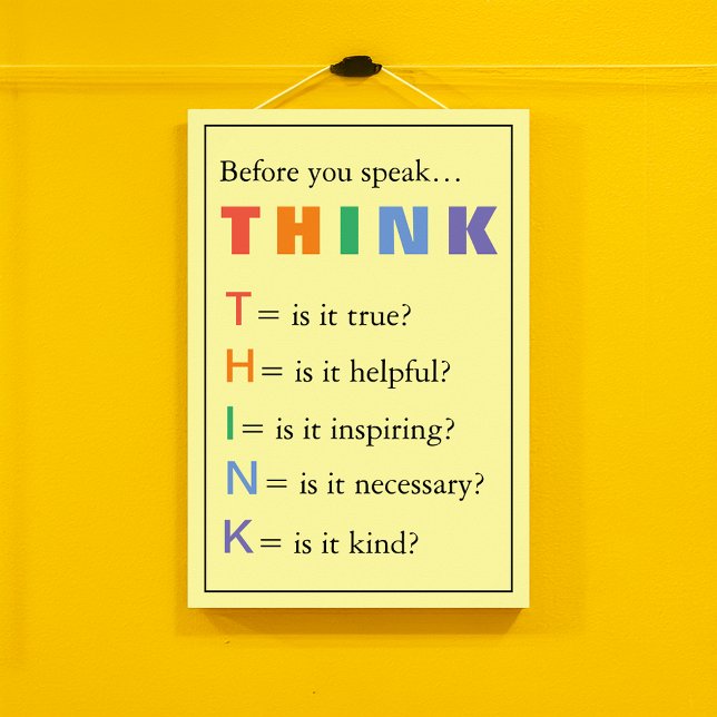 Affiche PENSER Enseignants Promotion en classe (THINK Teachers Classroom Encouragement Poster)