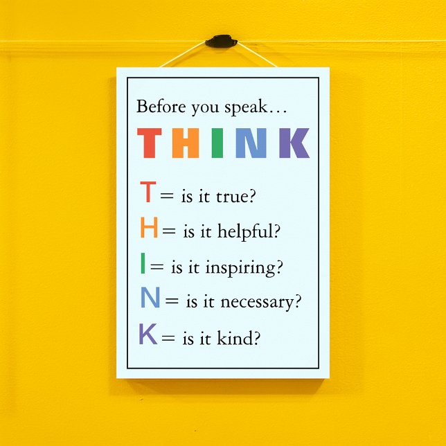 Affiche PENSER Enseignants Promotion en classe (THINK Teachers Classroom Encouragement Poster)