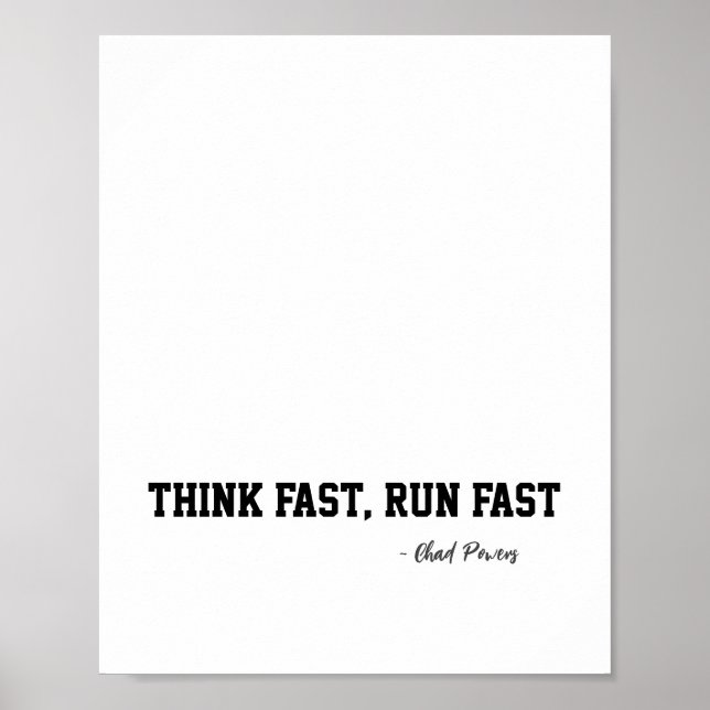 Affiche Penser Fast Run Sport Football Motivation (Devant)