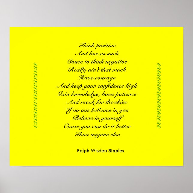 Affiche Penser positif (Devant)