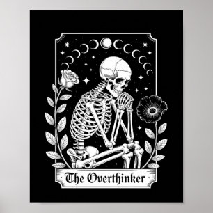 Affiche penseur excessif squelette gothique sombre Hallowe