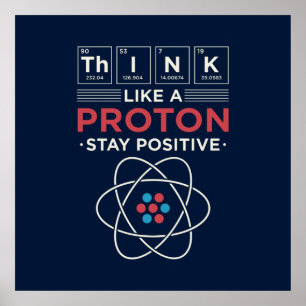 Affiche Pensez comme un proton Chem nerd chambre universit