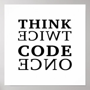 Affiche Pensez deux fois le code une fois