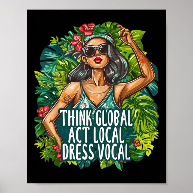 Affiche Pensez Global Act Local Vocal Vocal Vocal De l'env (Devant)