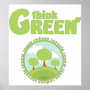 Affiche Pensez les arbres verts
