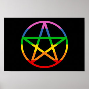 Affiche Pentacle arc-en-ciel