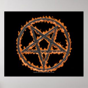 Affiche Pentagone étoilé inversé brûlant