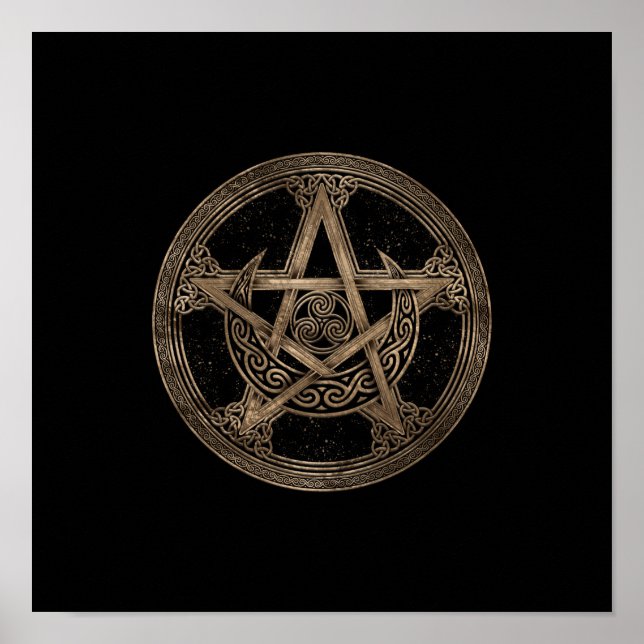 Affiche Pentagram Triskelion Ornement de la lune (Devant)
