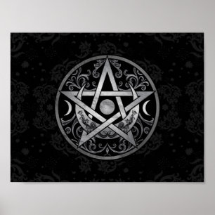 Affiche Pentagramme - Argent et Noir