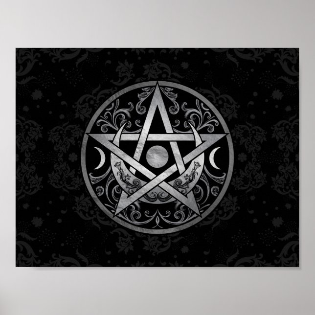 Affiche Pentagramme - Argent et Noir (Devant)