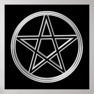 Affiche Pentagramme argenté