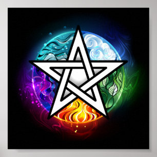 Affiche pentagramme du Wiccan