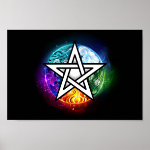 Affiche pentagramme du Wiccan