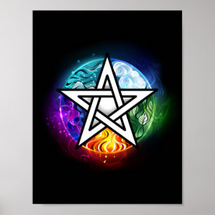 Affiche Pentagramme wiccan