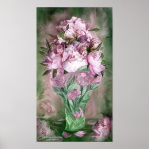 Affiche Peoné rose Dans Peony Vase Art Poster/Imprimer