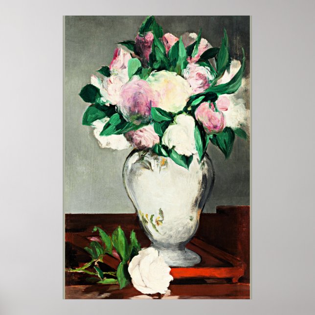 Affiche Peonies, célèbre peinture Edouard Manet (Devant)