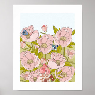 Affiche Peony Fairy House
